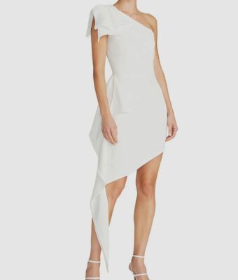 mango asymmetric dress pleated Asymmetric Crepe Georgette Dress by Tony Ward – Elilhaam main image 1