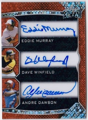 2025 Leaf Metal Authentics Eddie Murray Dave Winfield Andre Dawson Auto 1/1