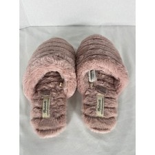 Madewell Womens Slippers Pink 8 Faux Fur Quilted Scuff Travel