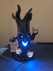 14" Black Spooky Ceramic Halloween Tree Figurine Skull Pumpkins Tombstone Decor  — photo 6