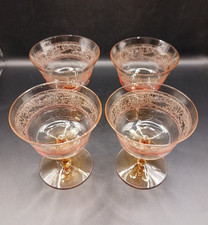Set/4 Vintage Fostoria Royal Amber Low Sherbert Goblets 3-7/8" Tall Made In USA