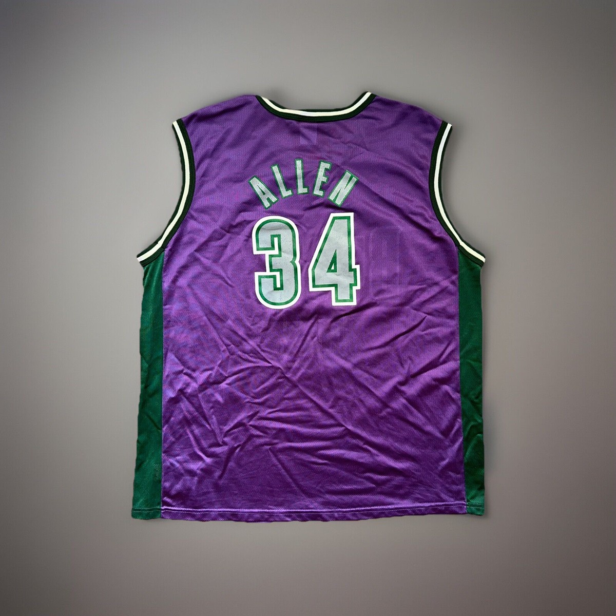 90s Ray Allen champion オーセンティック　ユニフォーム Vintage 90s Ray Allen Milwaukee Bucks Champion NBA Authentic