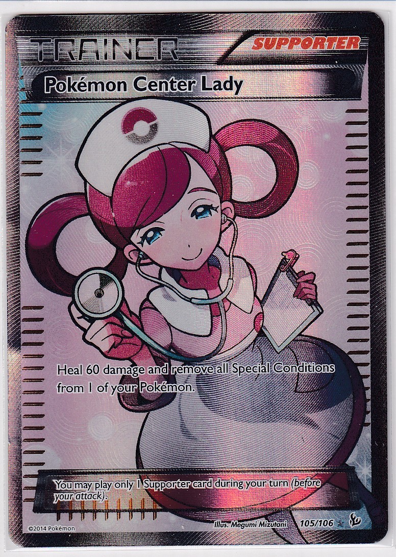 Pokemon Center Lady (105 Full Art) Holo Ultra Rare XY - Flashfire 105/106 HP