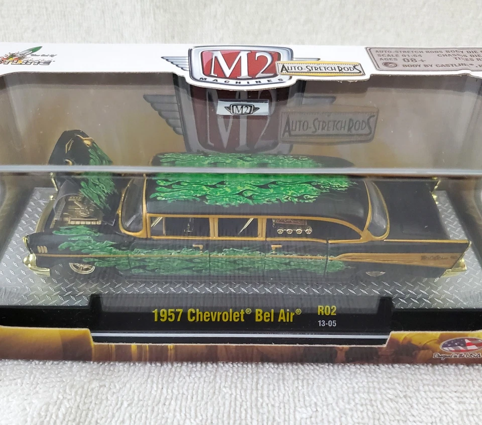 Chevrolet Bel Air '57 1957 Chevrolet Bel Air Bk 1957 barras elásticas automáticas M2 Machines Chase con oro Foto 2 de 4