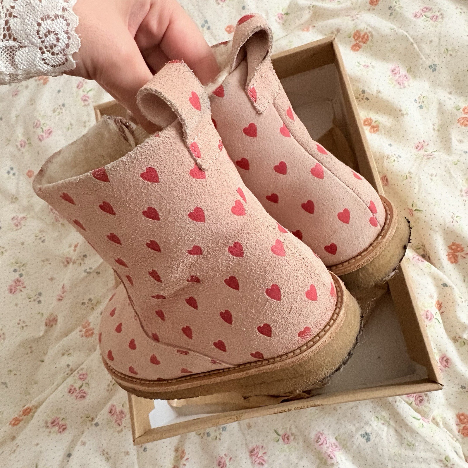 Konges Slojd pippi heart pull on boots fur lined EU26 in box sold out RRP$145 image 9