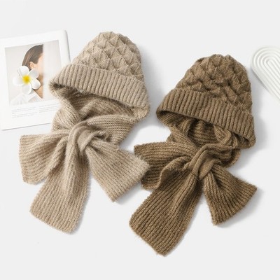 Warmes Unisex Strickm??tze und Schal Set mit Eichh?rnchen Fleece f??r kaltes We