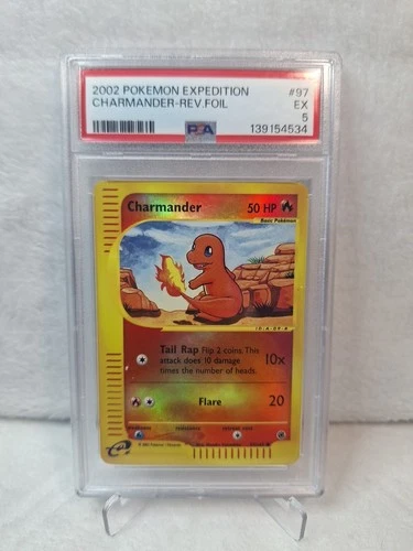🔥 2002 Charmander Reverse Foil – Expedition 97 – PSA 5 – Collector’s Gem! 🌟