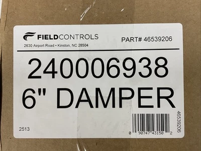FIELD CONTROLS NEW FIELDCONTROLS GVD-6” Gas Vent Damper