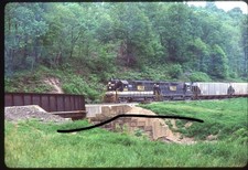 cs291 Orig. Slides W&LE 2659, 2705 WB Empty Grain on CSX at Foley, Pa 1991