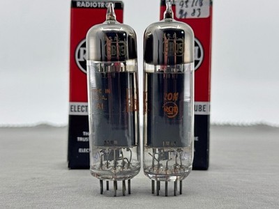 (2) RCA 6BQ5 EL84 Power Tubes Disc Getters Tests Strong Amplitrex