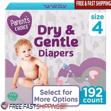 Hypoallergenic Dry Gentle Diapers Size 4 192 Count Leak Resistant Absorbent New