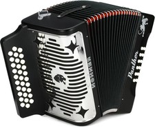 Hohner Panther Diatonic Accordion - Keys of F/Bb/Eb - Black