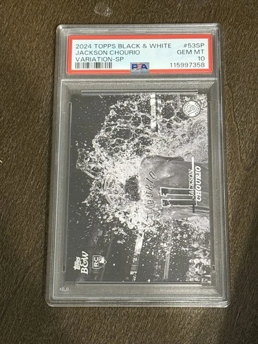 2024 TOPPS BLACK & WHITE VARIATION SP #53SP JACKSON CHOURIO PSA 10