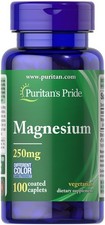 Puritan's Pride Magnesium 250 mg - 100 Caplets