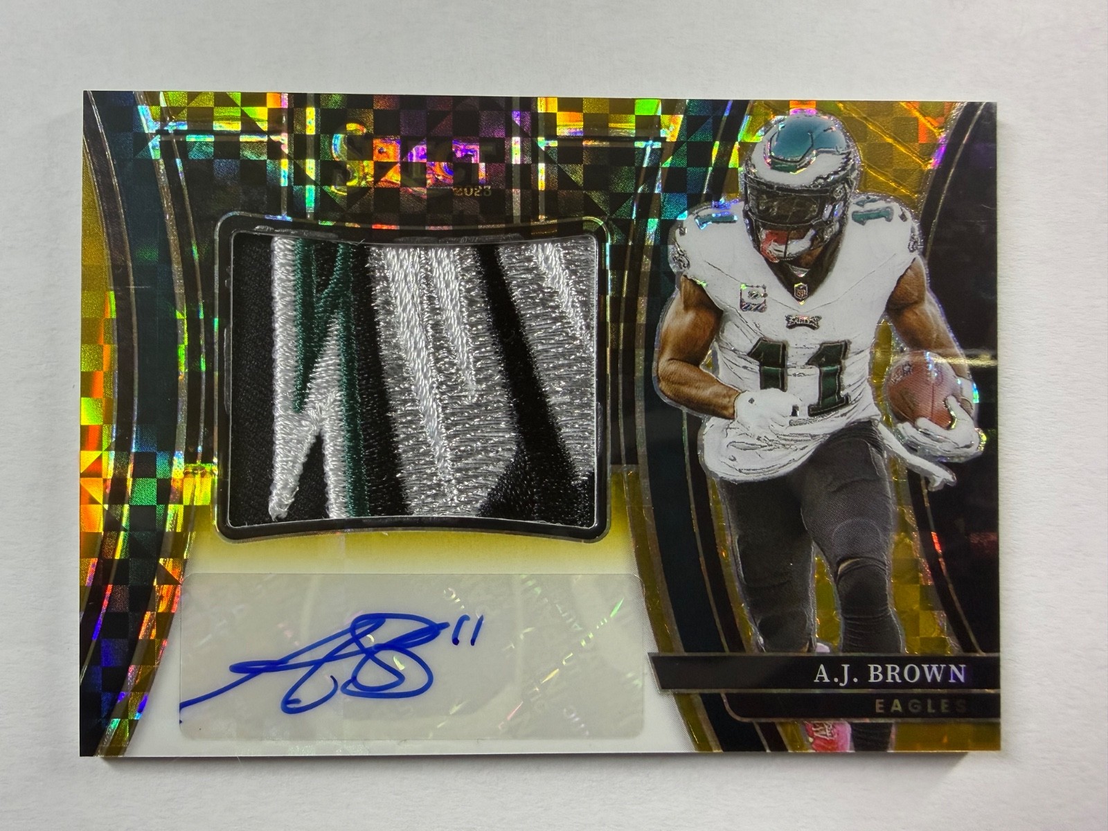 2023 Panini Select  A.J. Brown GOLD  /10 No.JSS-AB Patch Auto READ BELOW