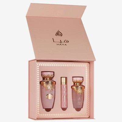 Lattafa Haya Eau de Parfum 100ml, Hair Mist 50ml, Travel Spray