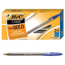 BIC Cristal Xtra Bold Ball Pen, 1.6mm, Blue I...