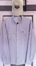 AFTCO Mens Hat & Sirius Tech Long Sleeve Button Vent Fishing Shirt Medium Beach
