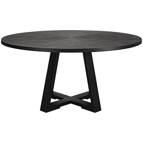 Uttermost Gidran Round Contemporary Wood Dining Table in Black - Picture 3 of 7