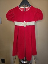 90s Vintage Girls Formal Holiday Christmas Dress, Rose Cottage Brand, Red White