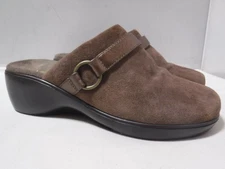 Vionic Adelaide Clog Womens 10 Suede Orthaheel Comfort Nubuck Slip On Mule Shoe