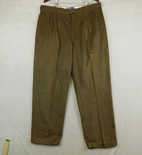 VTG Polo Ralph Lauren Hammond Pants Chino Mens 38x30 Brown Pleats Cuffs