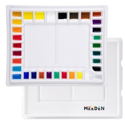Mischpalette Porzellan 33 Näpfe 34x27 cm Aquarell Wasserfarbe Malen Künstler Set