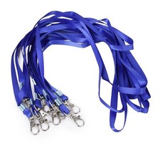 10pcs ID Lanyards with Lobster Clasp Royal Blue Polyester Neck Straps