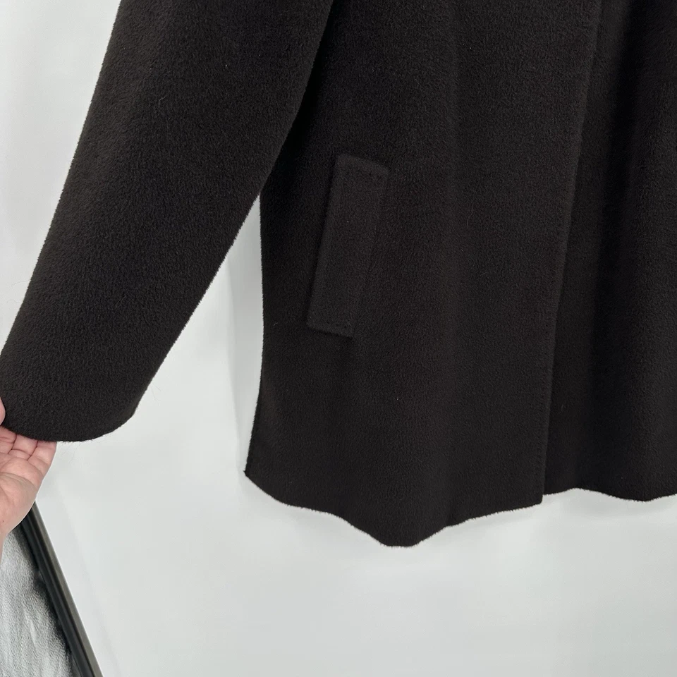 CINZIA ROCCA coat jacket 100% baby alpaca cupro lined made in italy brown US 8 - Image 4 of 4