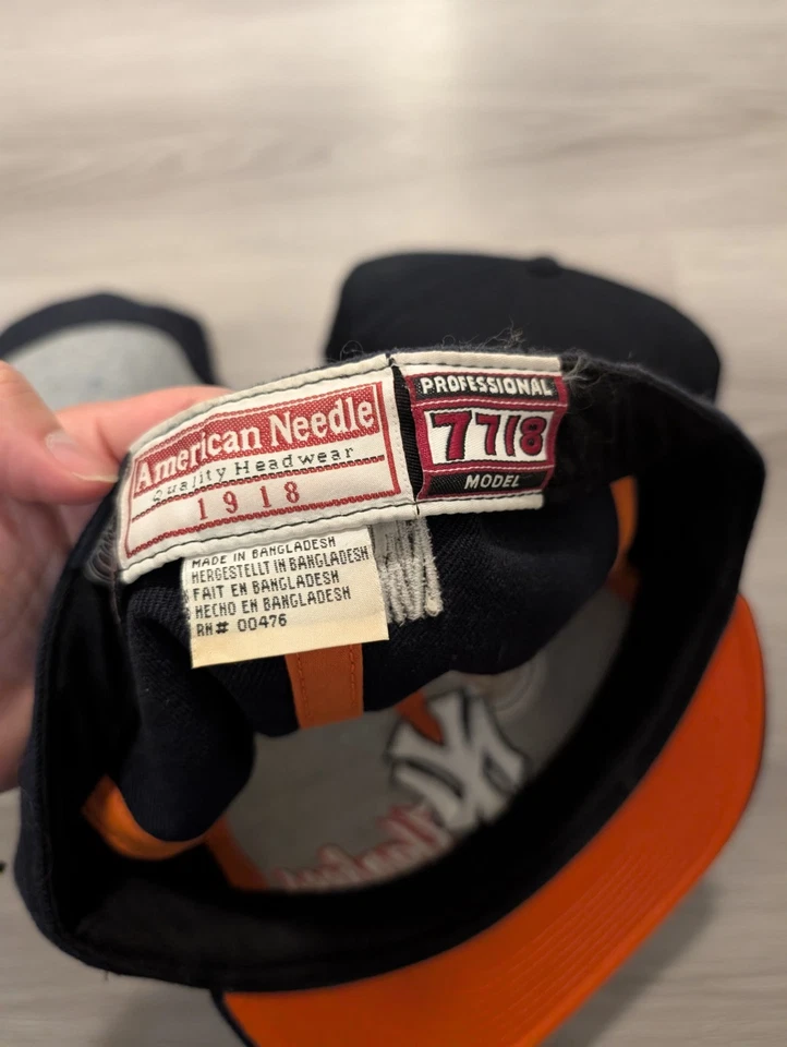 Lote de 3 gorras ajustadas vintage de mezcla de lana de los New York Yankees talla American Needle Cap Foto 4 de 4