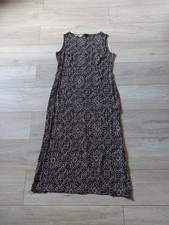 Dorothy Perkins Black Art Deco Print Midaxi Dress Vintage 1990's Pencil UK12/14