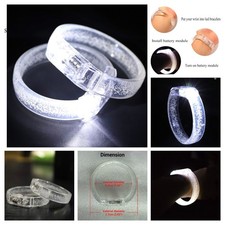 2 LED Light up Bracelets White Glow Bracelets. Party Halloween Carnivals Travel