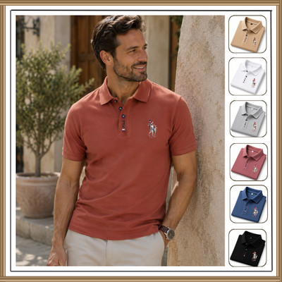 Men's Summer Embroidered Polo Shirt Luxury Fashion Top Short Sleeve T-Shirt