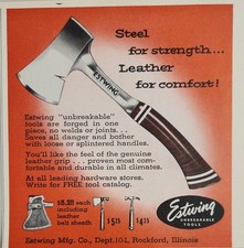 1955 Print Ad Estwing Steel Axes with Leather Handles Made in Rockford,Illinois