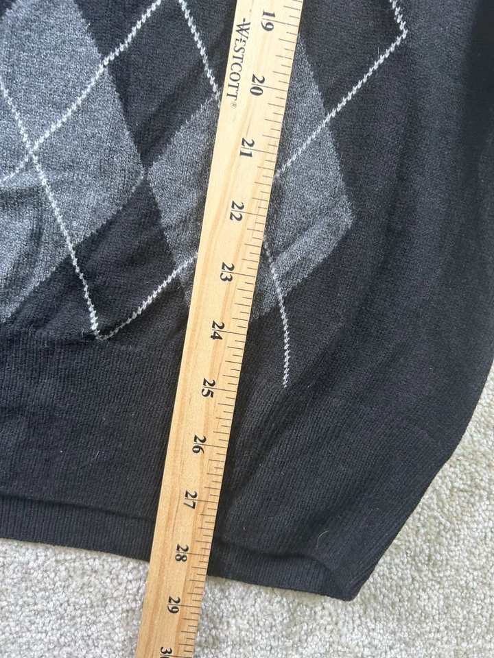 Chaleco Suéter Dockers Negro y Gris Argyle L Preppy Academia Grandpa Foto 3 de 4