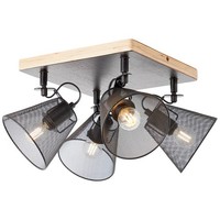Brilliantwhole Decken Spot Platte Strahler Leuchte Lampe Schwarz Holz Schwenkbar