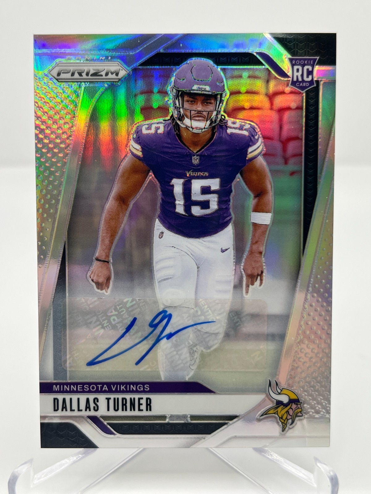 2024 PANINI PRIZM FOOTBALL DALLAS TURNER RC AUTOGRAPH NO. 324 VIKINGS