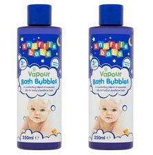 Snufflebabe Vapour Bath Bubbles 250ml x2 Baby Bedtime Bubble Bath Soothing