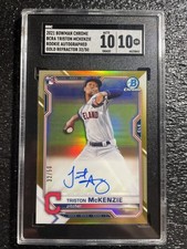 2021 Bowman Chrome - Rookie Autographs Triston McKenzie #BCRA-TM Gold /50 SGC 10
