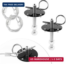 Hood Pins Kit For Car - Stainless Steel Hood Pin Lock Clip With Racing Lanyard F