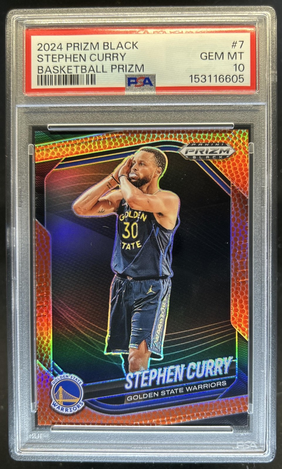 2024-25 Panini Prizm Black Stephen Curry Basketball Prizm #/225 Warriors PSA 10