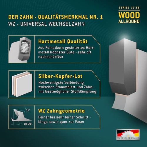 Bayerwald - HM Kreissägeblatt - Ø 250 x 3.2 x 30 | Z=48 GW | Serie 11.55 - - Bild 5 von 8
