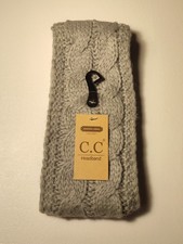 C.C Ribbed Headband Soft Stretch Winter Warm Cable Knit Fuzzy Lined Ear Warmer