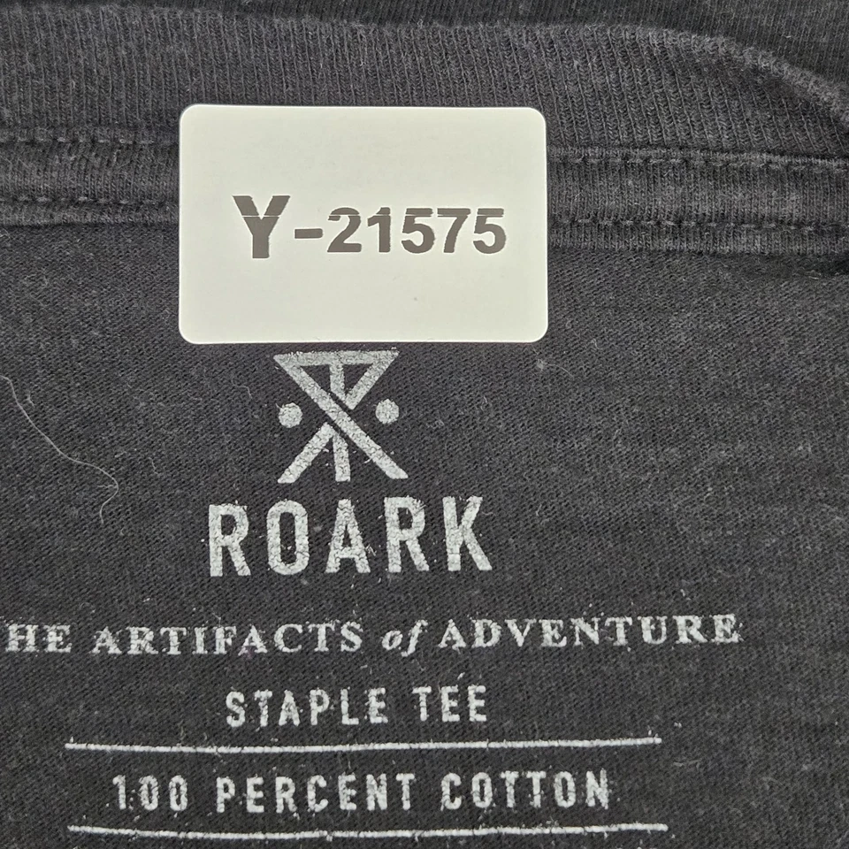 Camisa Roark Hombre L Negra Estampado Gráfico Pez Eslogan Gorpcore Manga Corta Foto 2 de 4