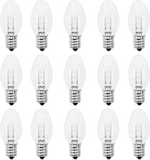 Night Light Bulbs 4 Watt -C7 D cor Small Bulb - E12 Warm White  pack of 15 