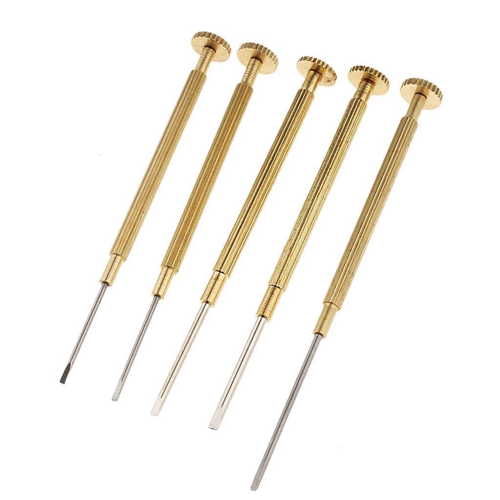 5pcs Watch Screwdrivers Set Jewelers Flat Blade Repair Tools