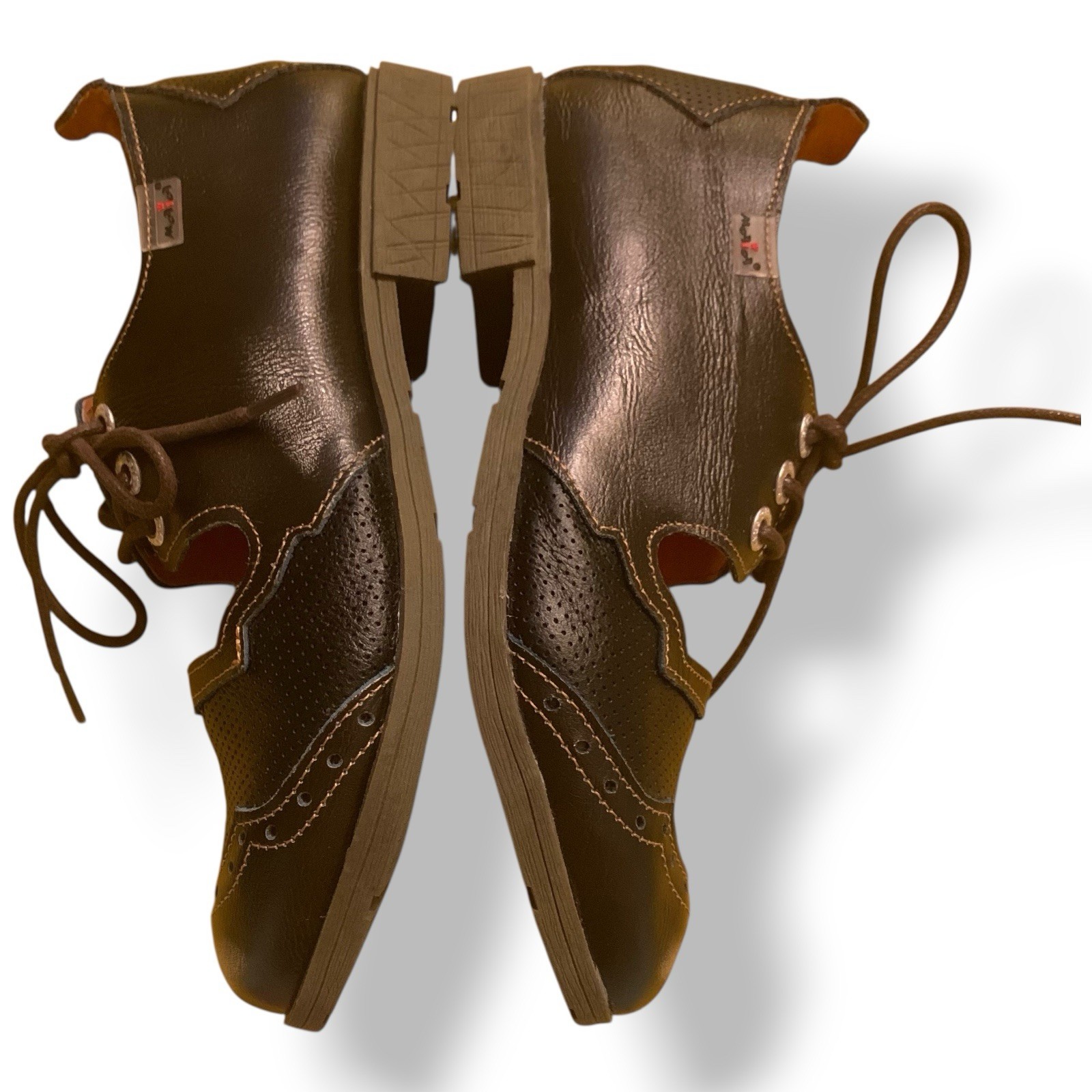 TMA EYES & MAiA Black Hand Stitched Leather Mary Janes Comfort Sz 8 US 39 EU