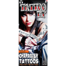 Tinsley Transfers Character Biker Outlaw Temporary Tattoos - Morris Costumes
