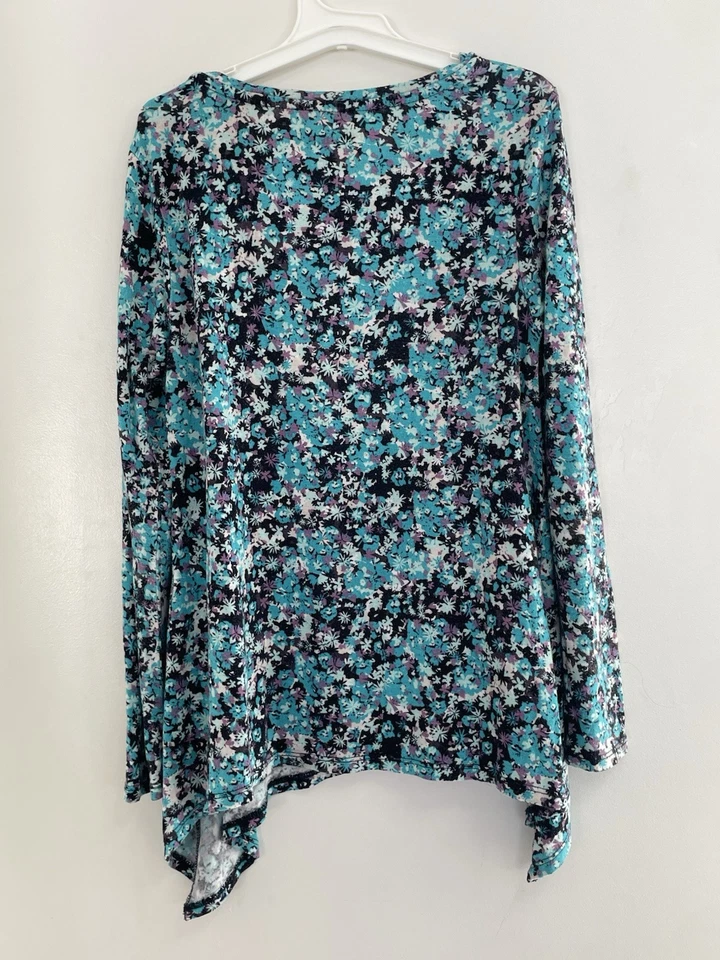 Camisa Mudd Niños Niñas Floral Signo de Paz Suave Rayón Cuello Redondo Manga Larga Multi 7/8 Foto 4 de 4