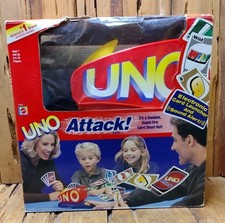 Vtg Uno Attack Card Game Complete Launcher Cards Instructions Tested Works 1999